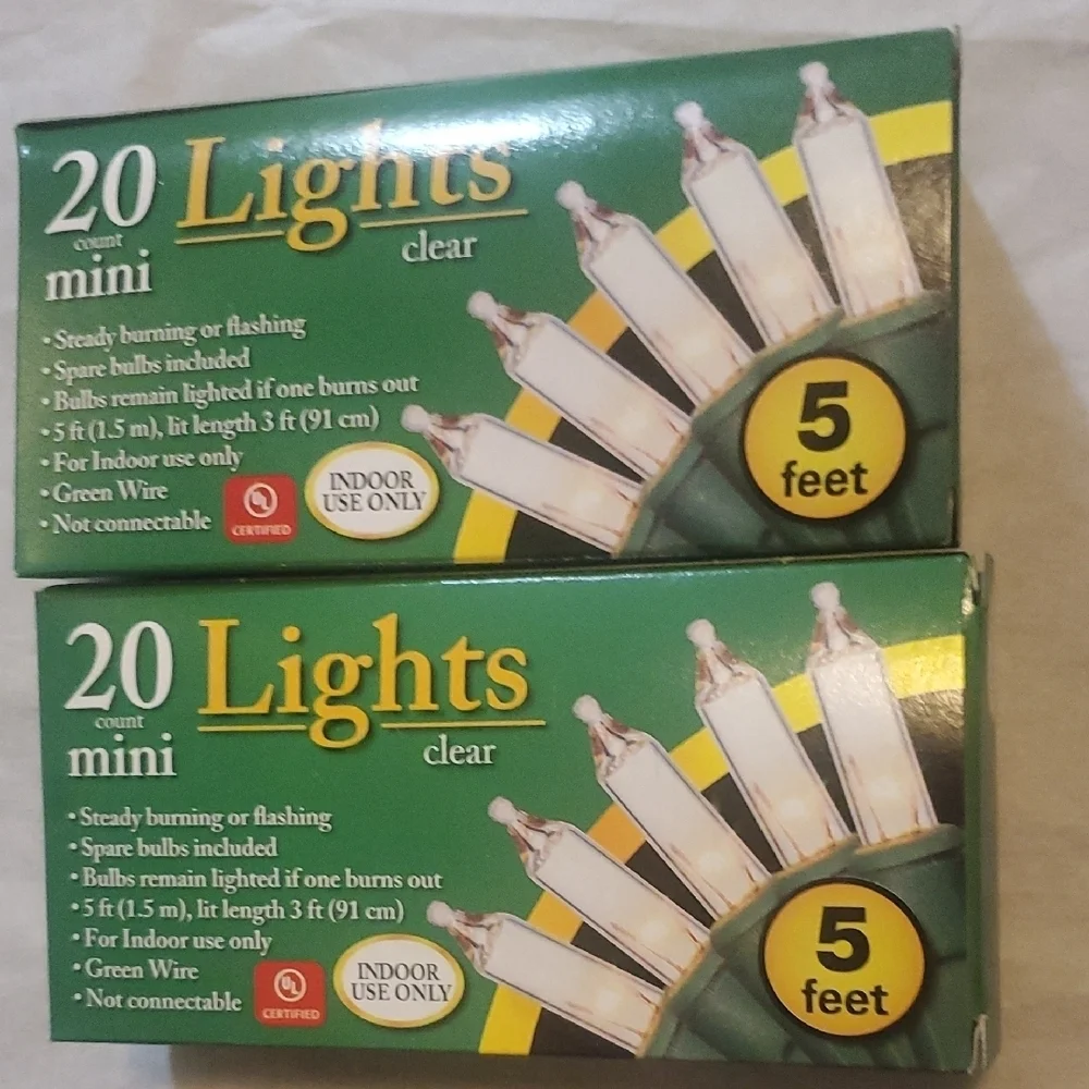Mini Clear Lights with Green Wire